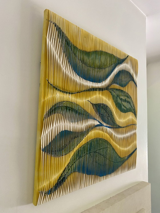 Image 1 of Tableau sculpture art textiles Ref : feuille