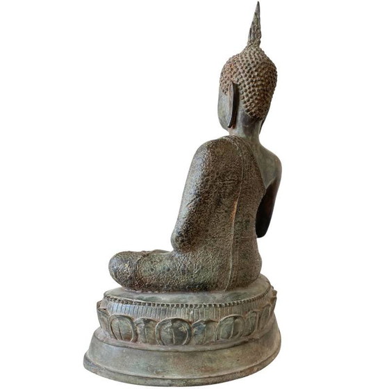 Estatua antigua de Buda tailandés en bronce – estilo Ayutthaya, siglos XVIII–XIX lote 173 – Esculturas (photo 4 of 10)