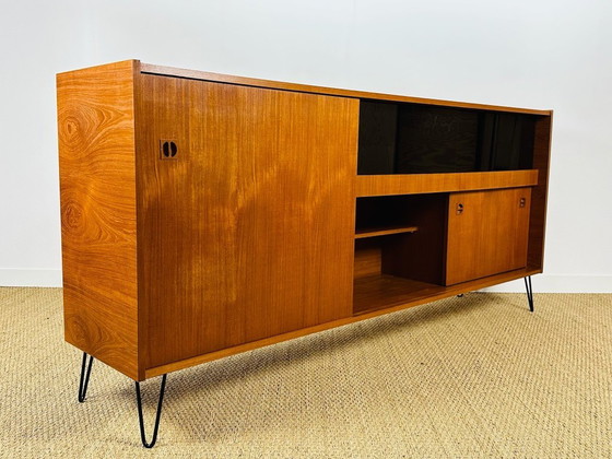Image 1 of Enfilade haute vintage scandinave en teck, 1960
