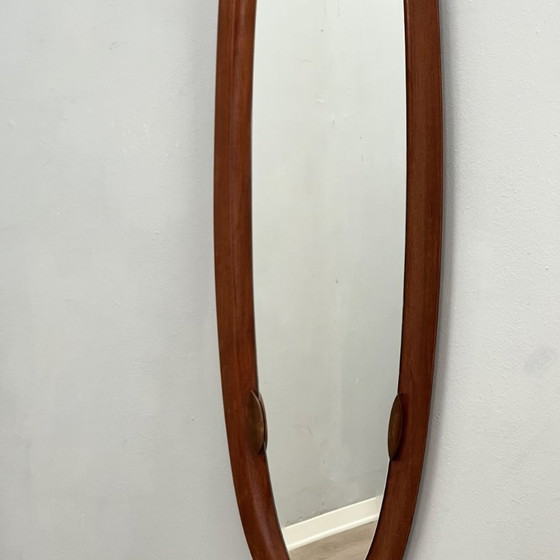 Campo E Graffi Oval Shell Mid-Century Teak Mirrors 1960s – Wood (photo 6 of 9)
