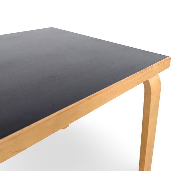 Image 1 of Table de salle à manger originale Alvar Aalto 81B, linoléum Artek, bouleau noir