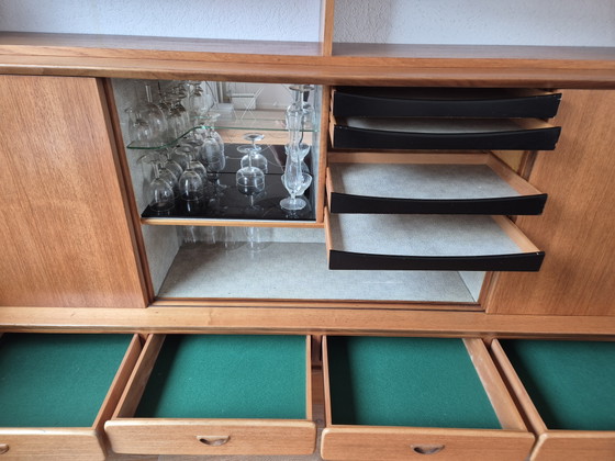 Armadi a muro vintage anni '60 / Highboard – Teak – Libreria, Credenza & Vetrina – Textile, Wood (photo 5 of 5)