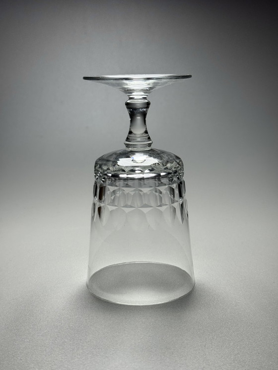 Image 1 of Set di 6 grandi bicchieri da vino in cristallo tagliato a mano – De Rupel, Boom – Art Déco, anni '30