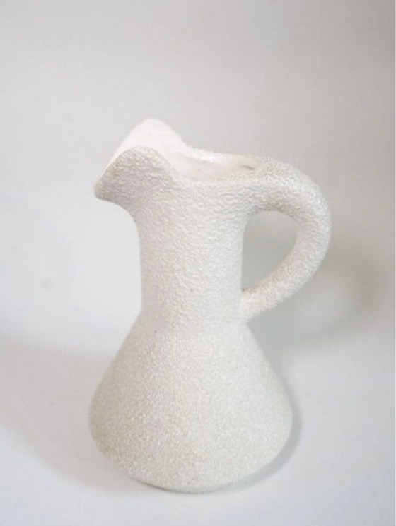 Image 1 of Vintage Bertoncello vase by Roberto Rigon signed, white ceramic from the 70s
