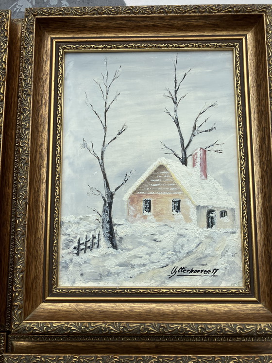 Image 1 of Ensemble unique de 6 tableaux – Les Quatre Saisons et Paysages (1994)