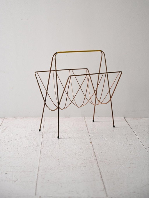 Porte-revues scandinave en métal des années 1960