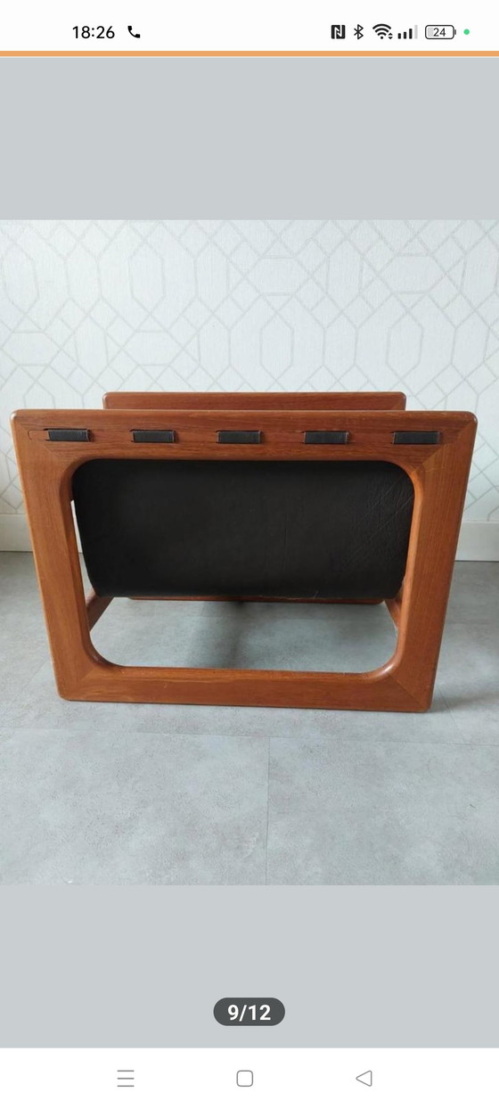 Image 1 of Portariviste in stile vintage danese con cestino portariviste