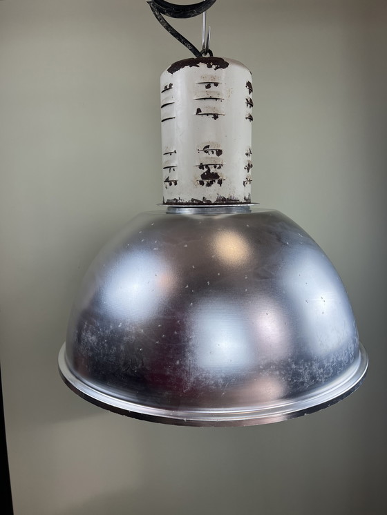 Image 1 of Rare Osram HQL industrial pendant light with large aluminum reflector, 53cm