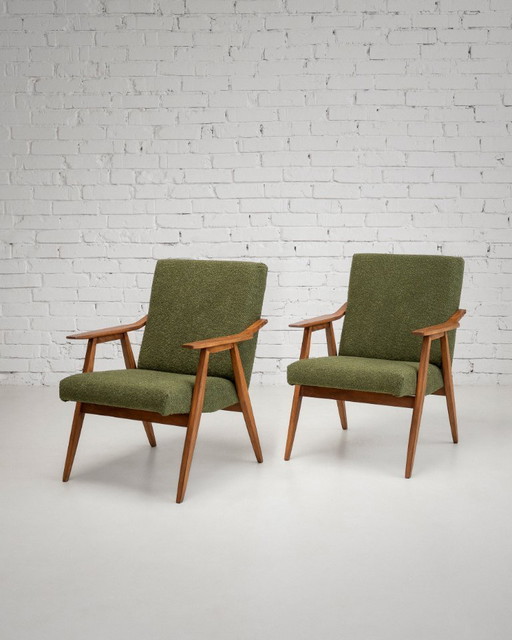 Vintage Mid Century Radomsko armchairs 1960s ,set of 2 Restored 