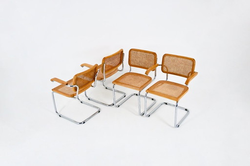 Eetkamerstoelen Stijl B32 van Marcel Breuer, Set van 4
