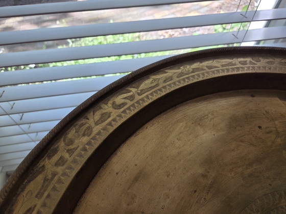 Image 1 of Art decco tafel met koperen blad 