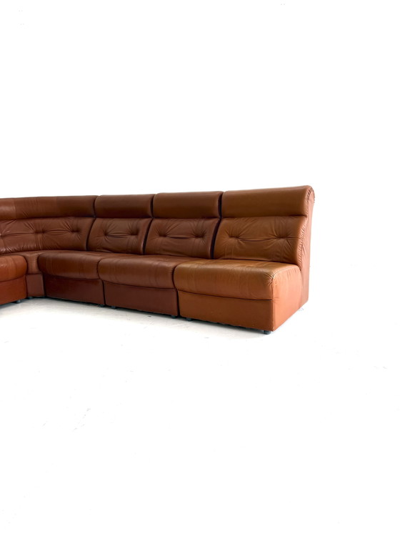 Vintage 6-Delige Modulaire Leren Bank, Jaren ‘80 – laauser, Modulaire banken, Wood, Leather (photo 3 of 14)