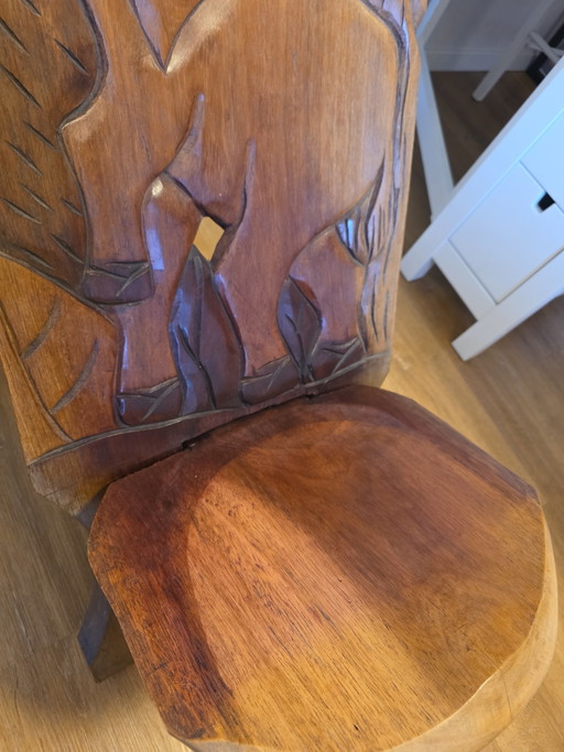 Handgeschnitzter Stuhl aus Afrika – stoelen fauteuils, Wood