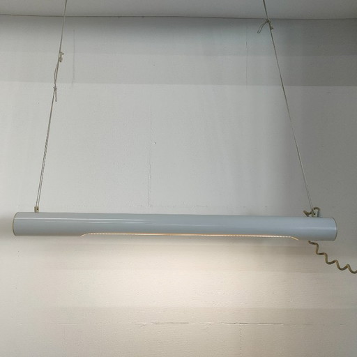 Vintage grijze 'fluorencent tube lamp' jaren 70/80. 