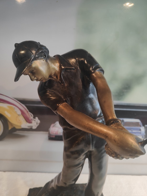 Image 1 of große Bronzestatue männlicher Golfer