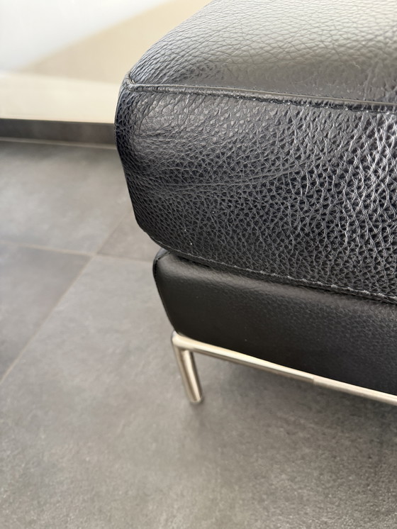 Image 1 of Pouf | poggiapiedi | poggiapiedi in pelle nera