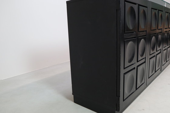 Image 1 of Schwarzes brutalistisches Sideboard von Frans Defour, Belgien 1970er