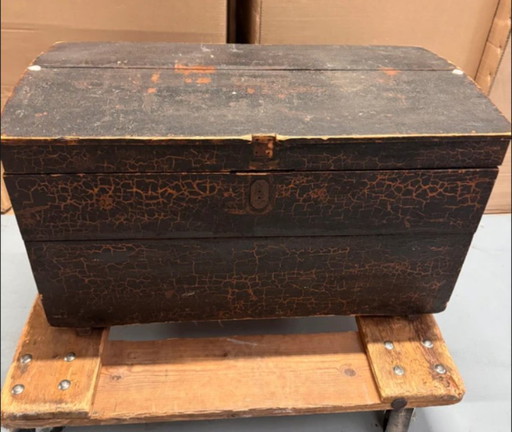 Valise de cabine/voyage authentique, noir/marron craquelé