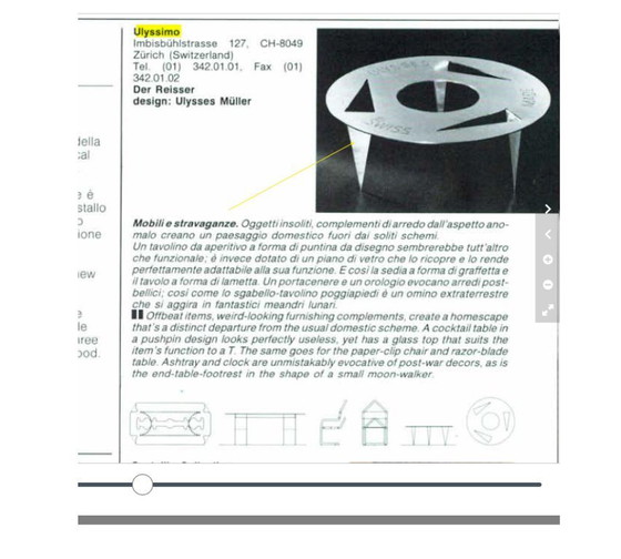 Image 1 of Ulyssimo minimal round coffee table by U. Müller Reisser 1990s