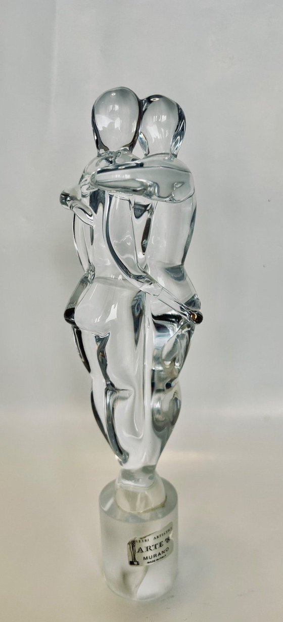 Image 1 of Skulptur Glas Zwei Liebende, Vetri Artistici, Murano, 1980 Renato Anatra