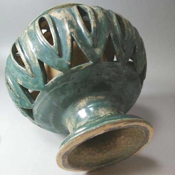 Image 1 of Tarro de cerámica japonés Kishu Ware con marca de agua de Sufo Kangawa