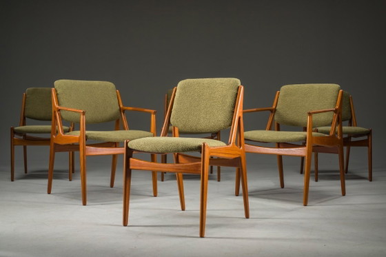 Image 1 of  Chaises Ella Danoises en Teck attribuées à Arne Vodder pour Vamo Sønderborg, 1960s, Set de 6
