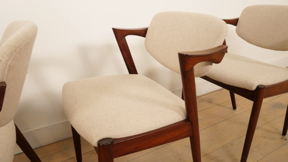 Image 1 of Juego de 4 sillas de comedor | Kai Kristiansen | Silla Z - modelo 42 | Palisandro
