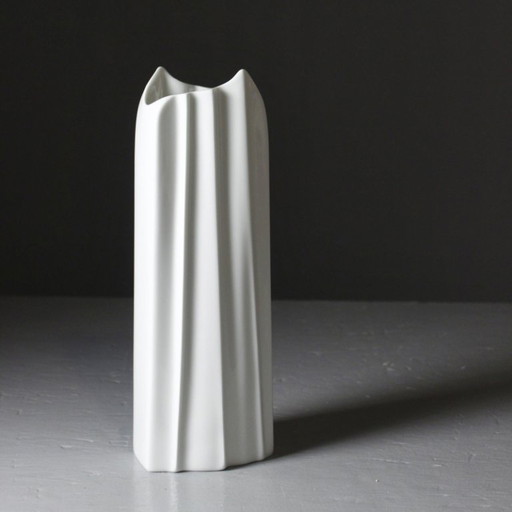 Manfred Frey & Ak Kaiser Germany - Drapierte Porzellanvase Vintage Design 1970er