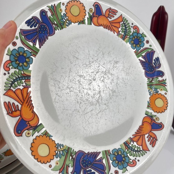 Image 1 of Juego de 4 platos llanos Villeroy & Boch "Acapulco", 1960, segunda elección