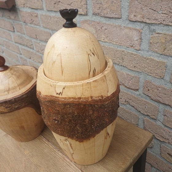 Set di 2 vasi in legno torniti a mano con bordo in corteccia (30 cm e 24 cm) – Oggetti decorativi, Wood (photo 6 of 14)