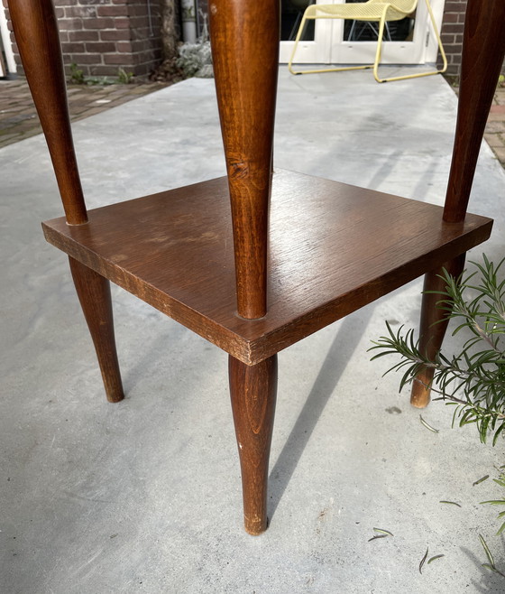 Image 1 of Table d'appoint vintage en bois pour plantes