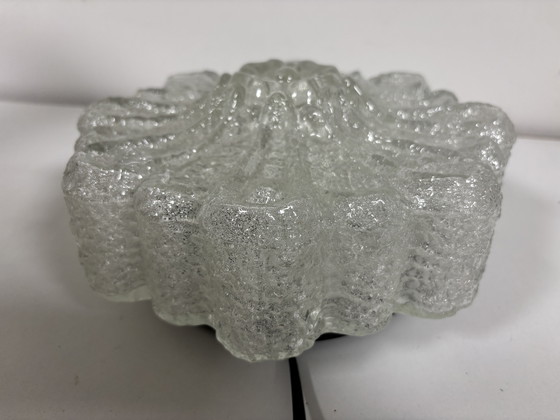 Image 1 of Vintage Ijsglas Plafonnière "Morgenstjerne" Iced Flower– West-Duitsland