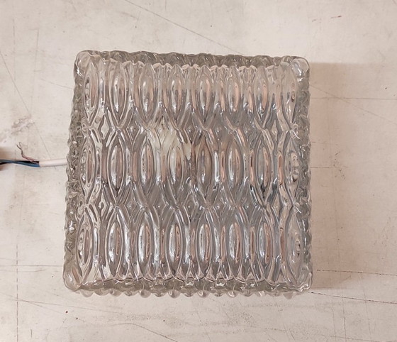 Image 1 of Lampada da soffitto o da parete in vetro stampato - anni '60/'70