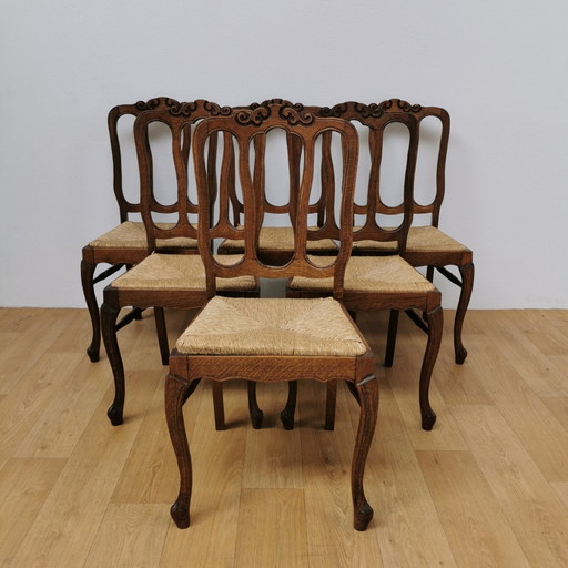 Vintage Country Dining Table Chairs - Dining Chairs Set of 6