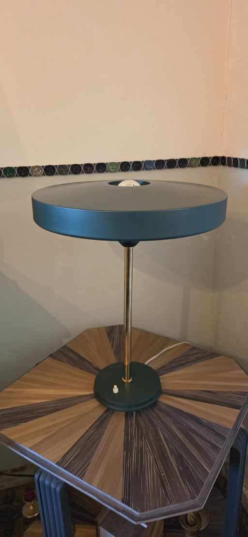 Philips Table lamp, dark green and brass