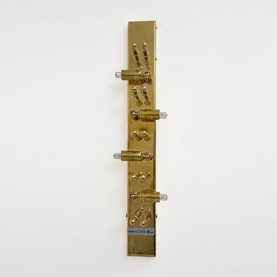 Image 1 of Pair of Murano Glass and Brass Wall Sconces