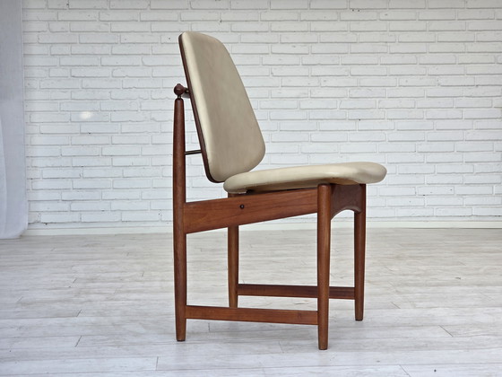 Image 1 of 1960er Jahre Dänisches Design von Arne Vodder, 3 Stühle, Teakholz, Möbelleder