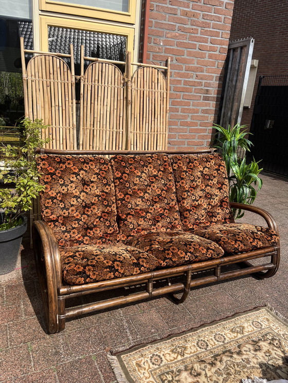 Image 1 of Ensemble de salon vintage en rotin / Manou