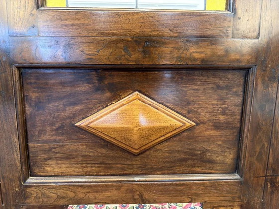 Engels Koloniaal Glas-in-lood Kamerscherm, Kamerschermen, Kristal, Bruin, Chesterfield (foto 12 van 13)