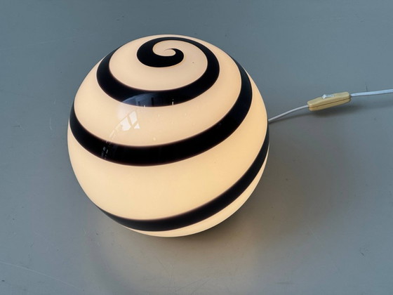 Image 1 of Grande lampe en verre à motif zèbre par Wofi Leuchten, Allemagne, années 2000