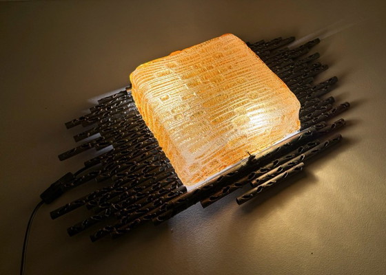 Image 1 of Brutalistische Wandleuchte/Wandlampe Marcello Fantoni, Italien, 1970er Jahre