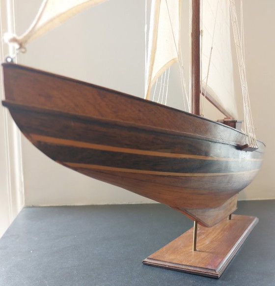 Image 1 of Vintage handgemaakt houten modelschip – Shackleton's Endurance (96 cm)