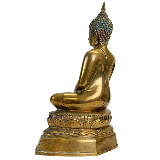 Antieke Thaise Shakyamuni Boeddha met ingelegde ogen - 19e eeuw - 40.5 cm – Beeldhouwkunst (photo 6 of 11)