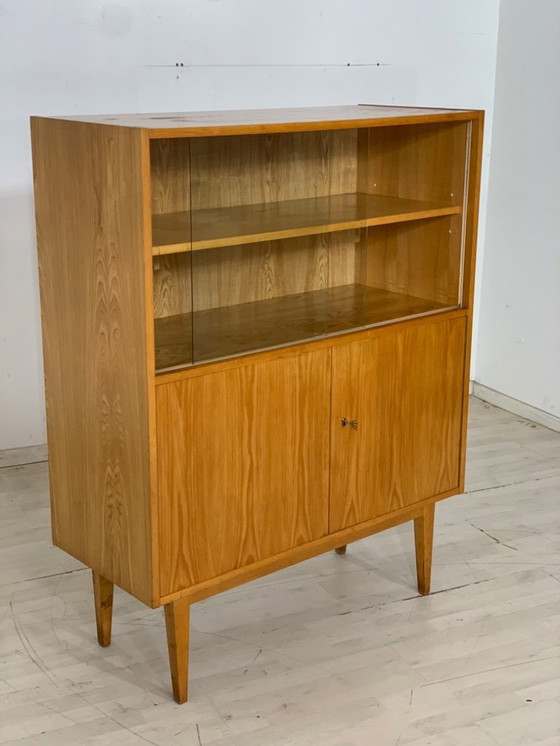 Image 1 of Mid century highboard cabinet display case vintage