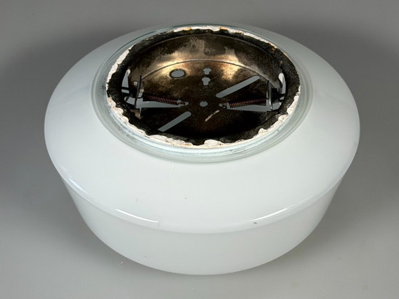Image 1 of 50er 60er Jahre Lampe Leuchte Plafoniere Milchglas Mid Century Glas Design RZB