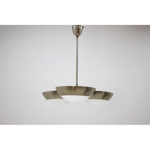 Lampada a sospensione vintage Bauhaus in cromo, 1930
