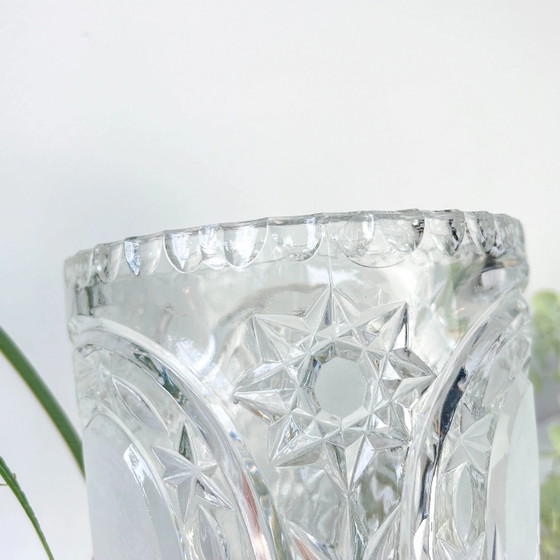 Vintage Chiseled Crystal Vase (photo 9 of 12)