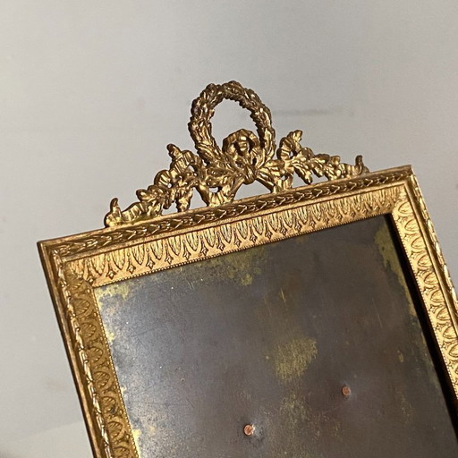 Cornice portafoto in bronzo in stile Luigi XVI del XIX secolo