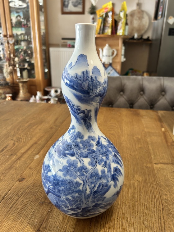 Image 1 of Jarrón chino antiguo de doble calabaza con marca del período Kangxi
