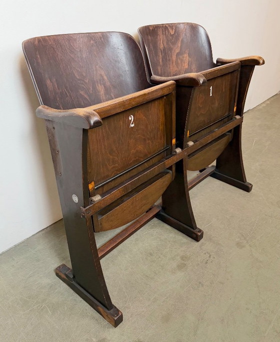 Vintage Two-Seat Cinema Bench from Thonet, 1950s – Folding chairs, Wood (photo 9 of 21)